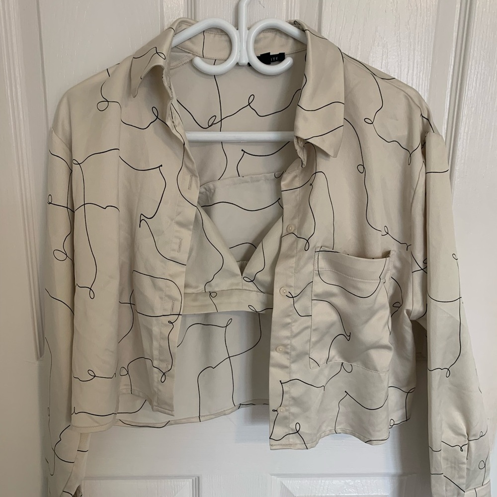 Garage Button up with Bra Top